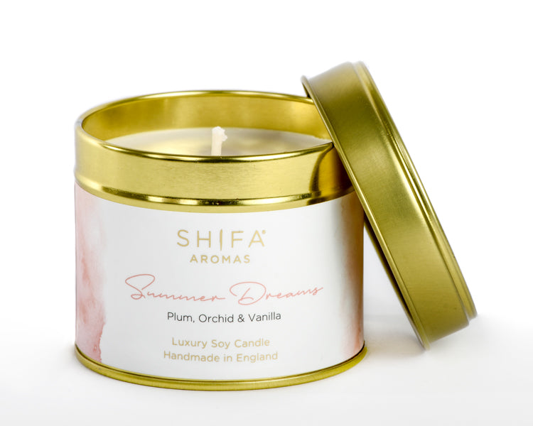 Shifa Aromas Luxury Travel Tins | 200g - Shifa Aromas - Scented Soy Candle - Luxury Candles