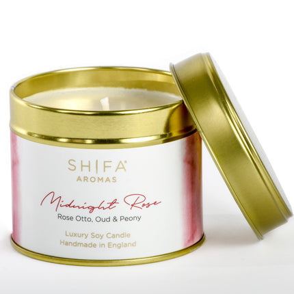 Shifa Aromas Luxury Travel Tins | 200g - Shifa Aromas - Scented Soy Candle - Luxury Candles