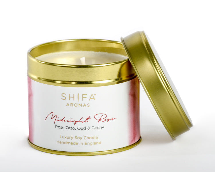 Shifa Aromas Luxury Travel Tins | 200g - Shifa Aromas - Scented Soy Candle - Luxury Candles